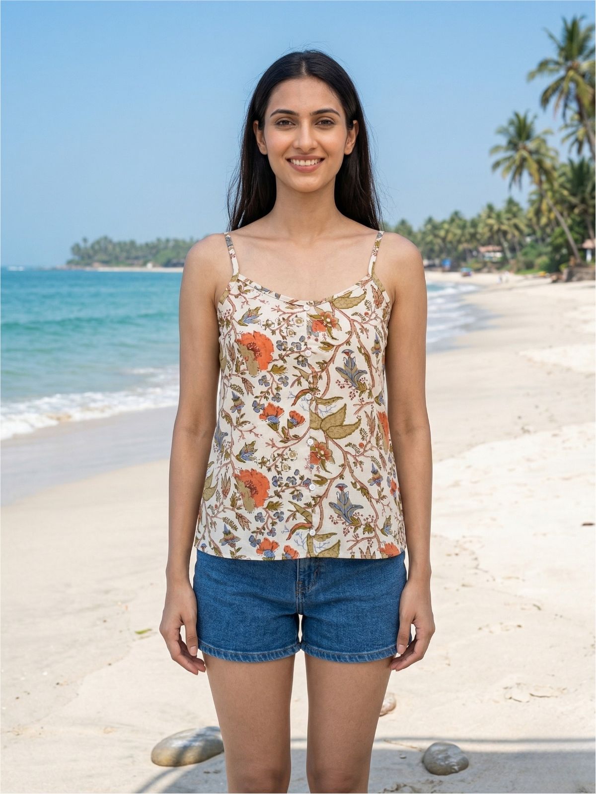 Printed Strap Top-CF-002