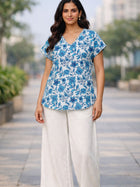 Airy Linen Printed Tops-CF-004