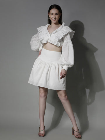 5631 - Mid Length Cotton Skirt