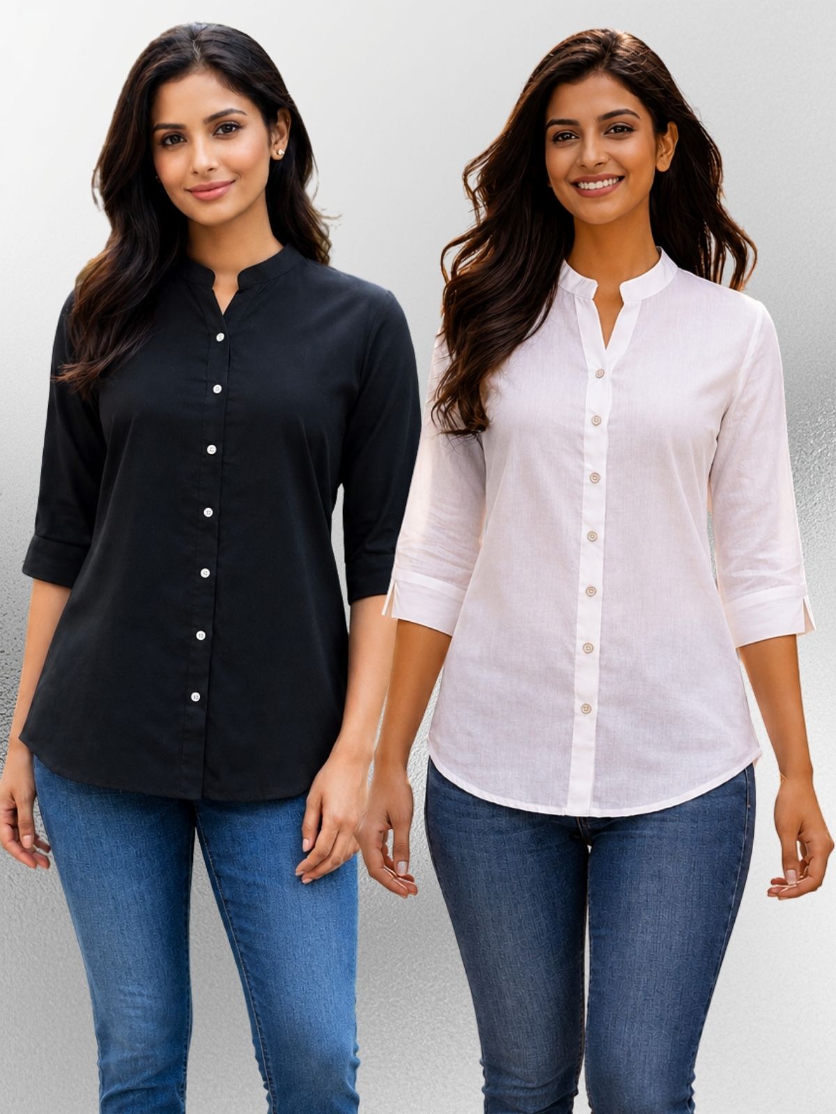 Black & White Viscose Regular Fit Shirts Combo
