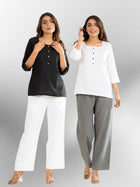 Black & White Everyday Cotton Square Neck Top