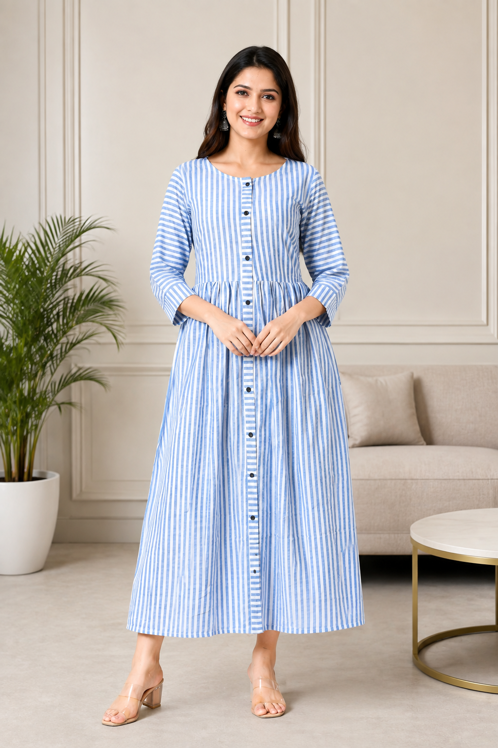 Blue Stripe Maxi Dress