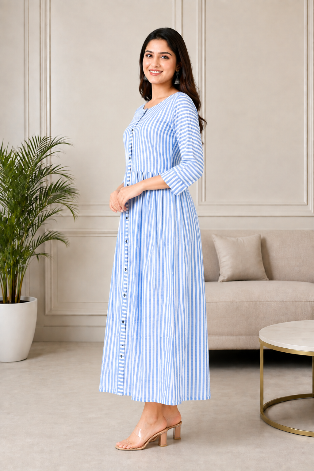 Blue Stripe Maxi Dress