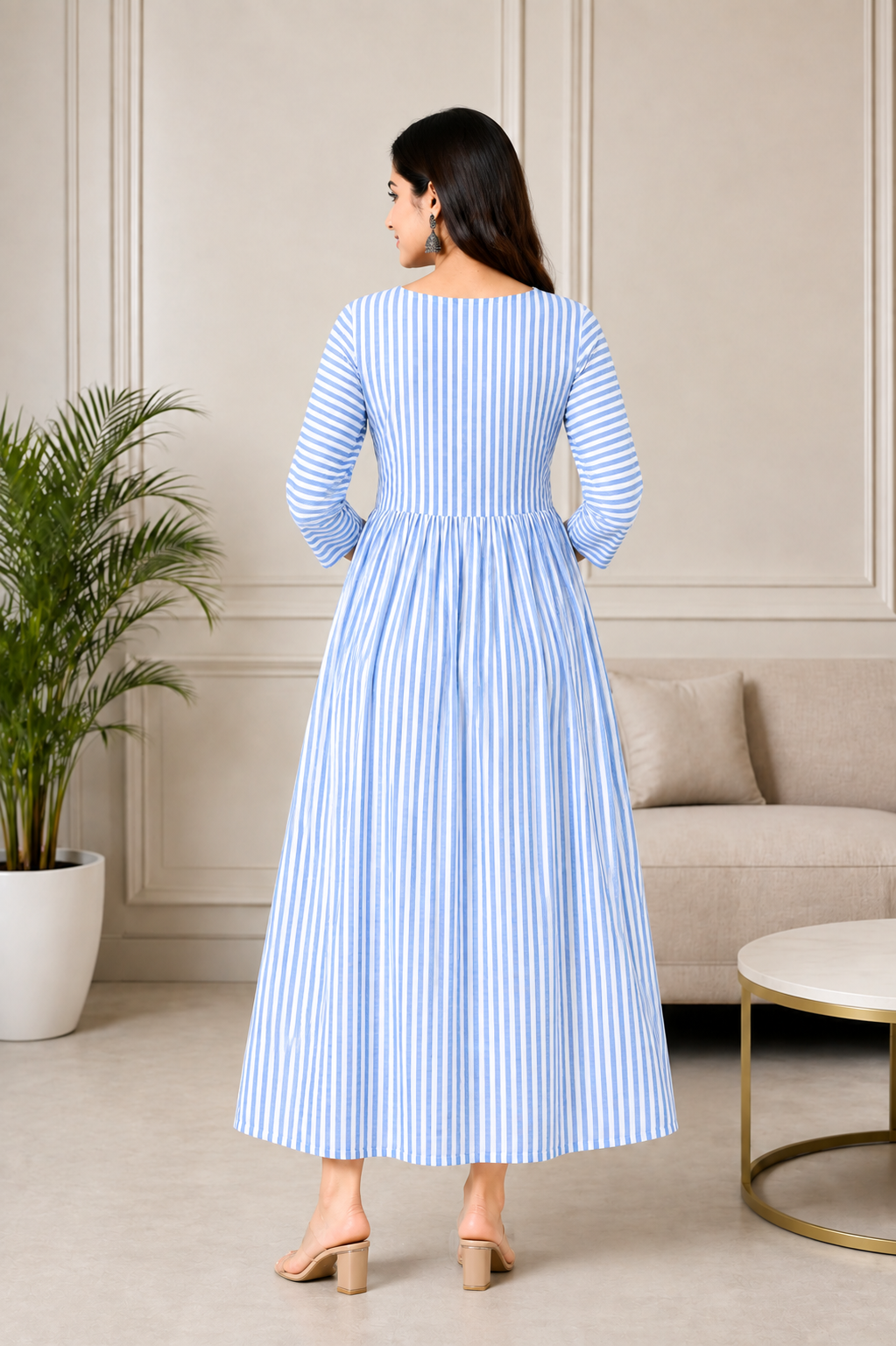 Blue Stripe Maxi Dress