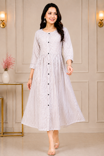 Brown Stripe Maxi Dress