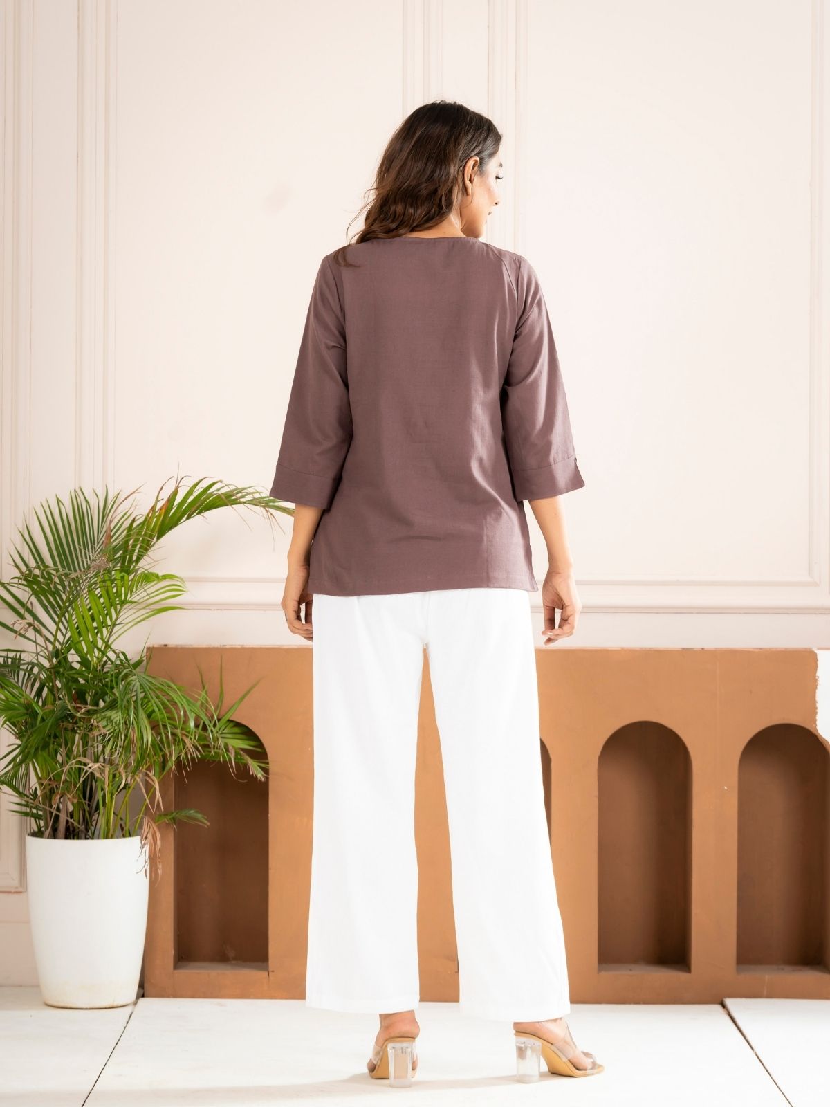 Chocolate Everyday Cotton Square Neck Top