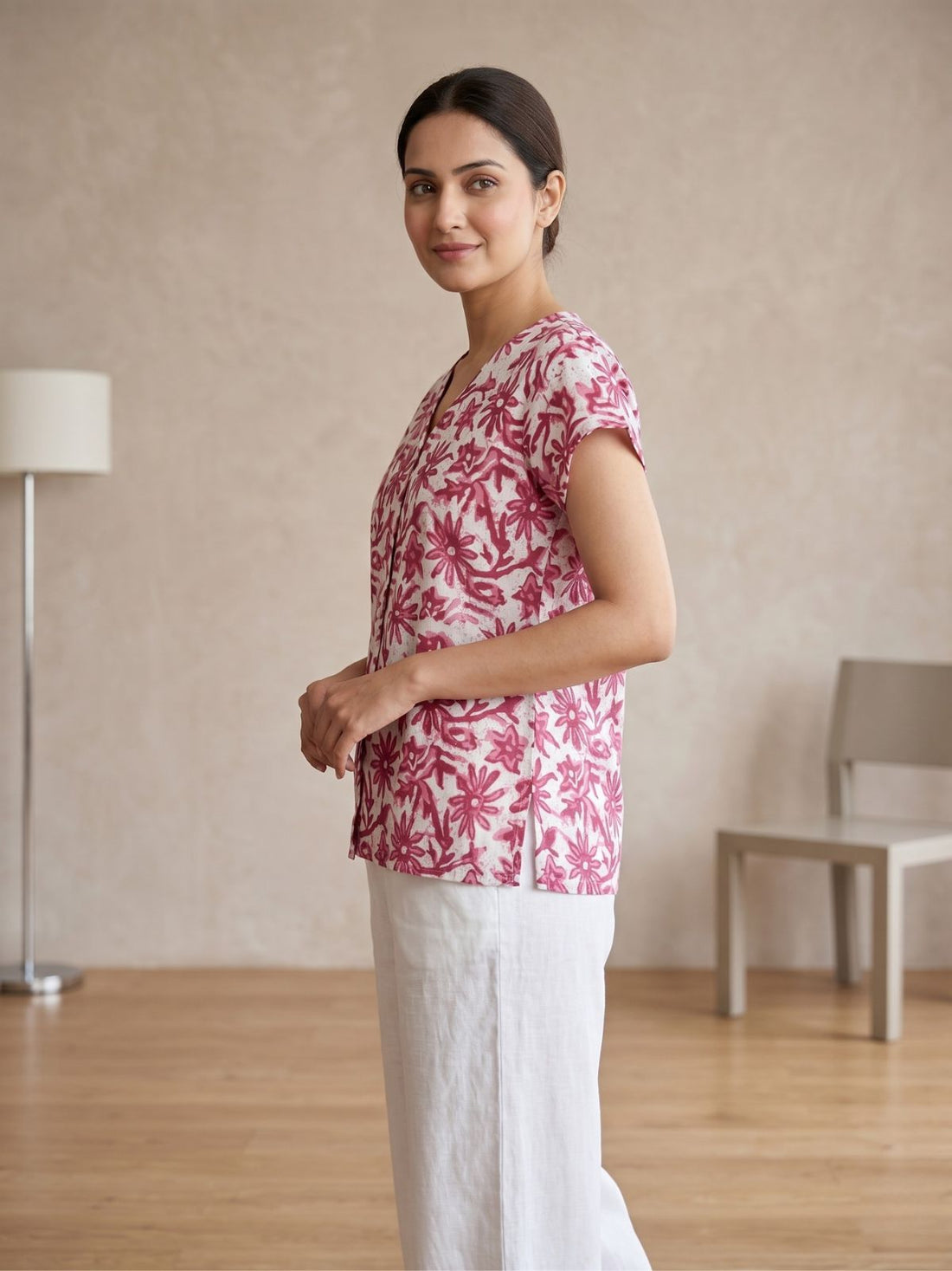 Jaipuri Printed Vneck Shirts CM-006