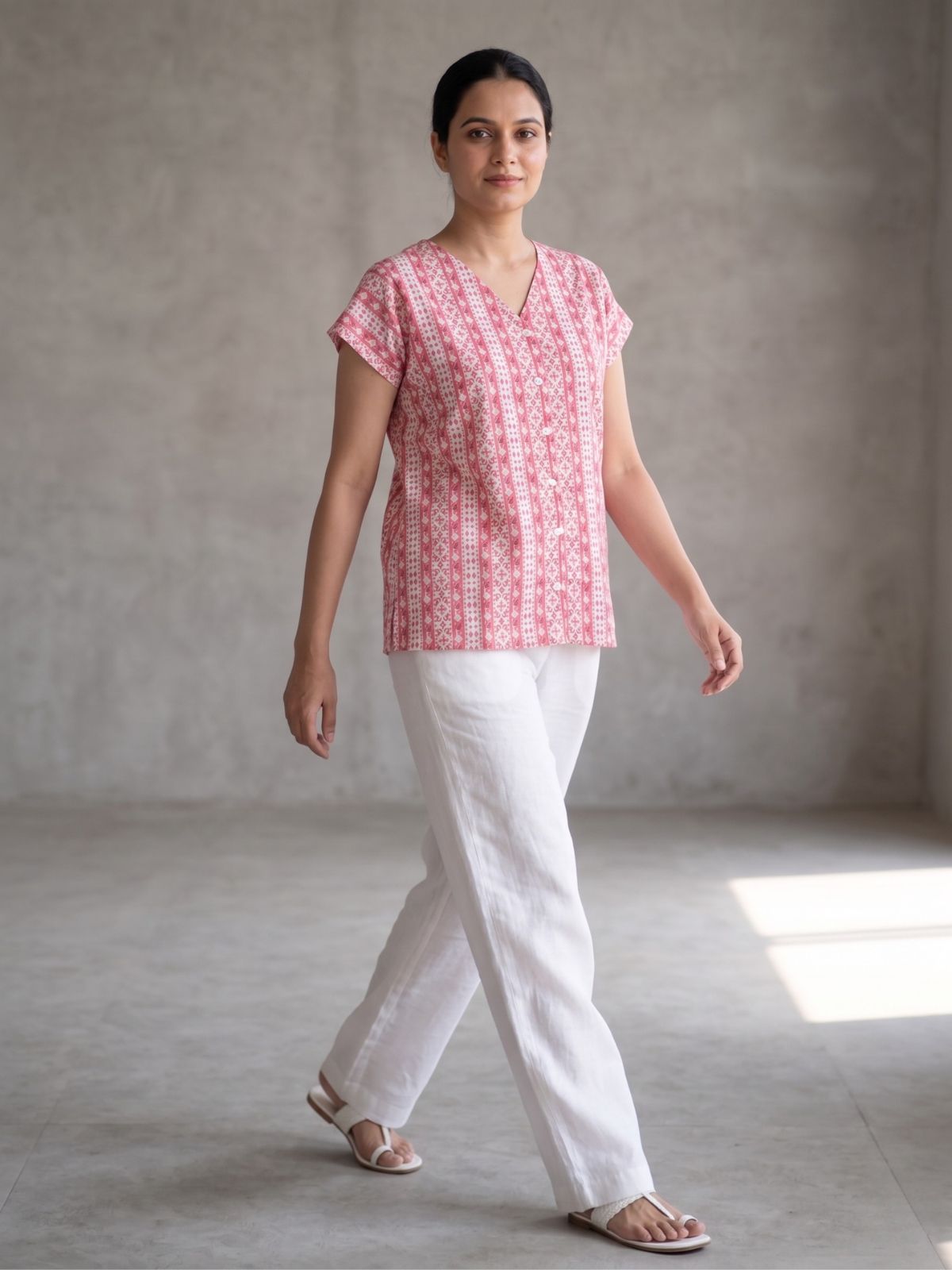 Jaipuri Printed Vneck Shirts CM-019