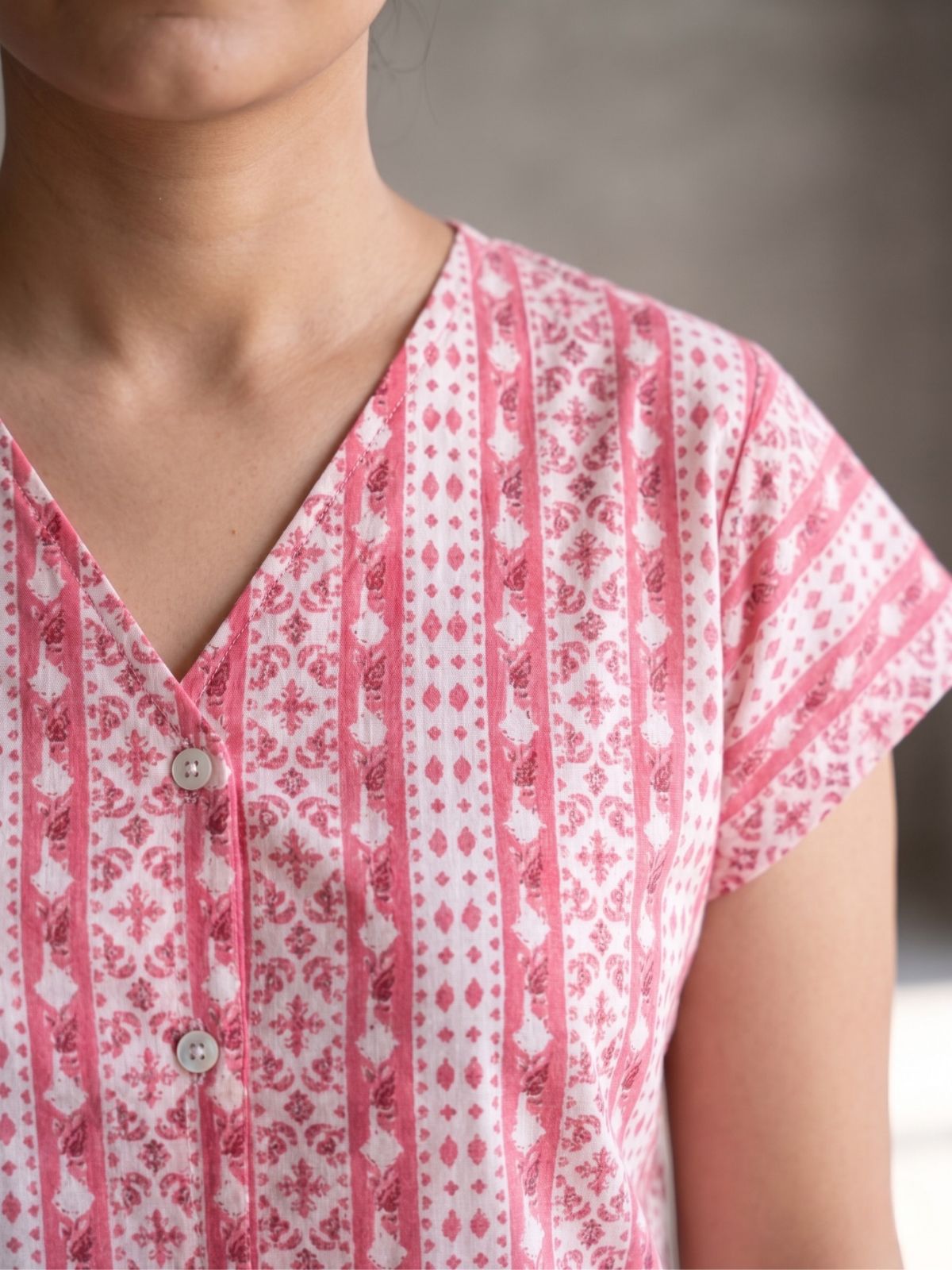 Jaipuri Printed Vneck Shirts CM-019