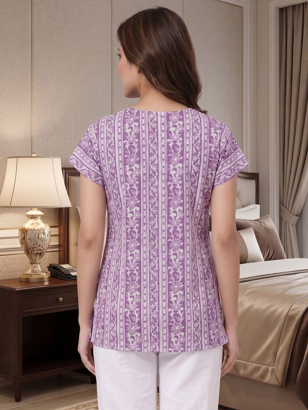 Jaipuri Printed Vneck Shirts CM-022