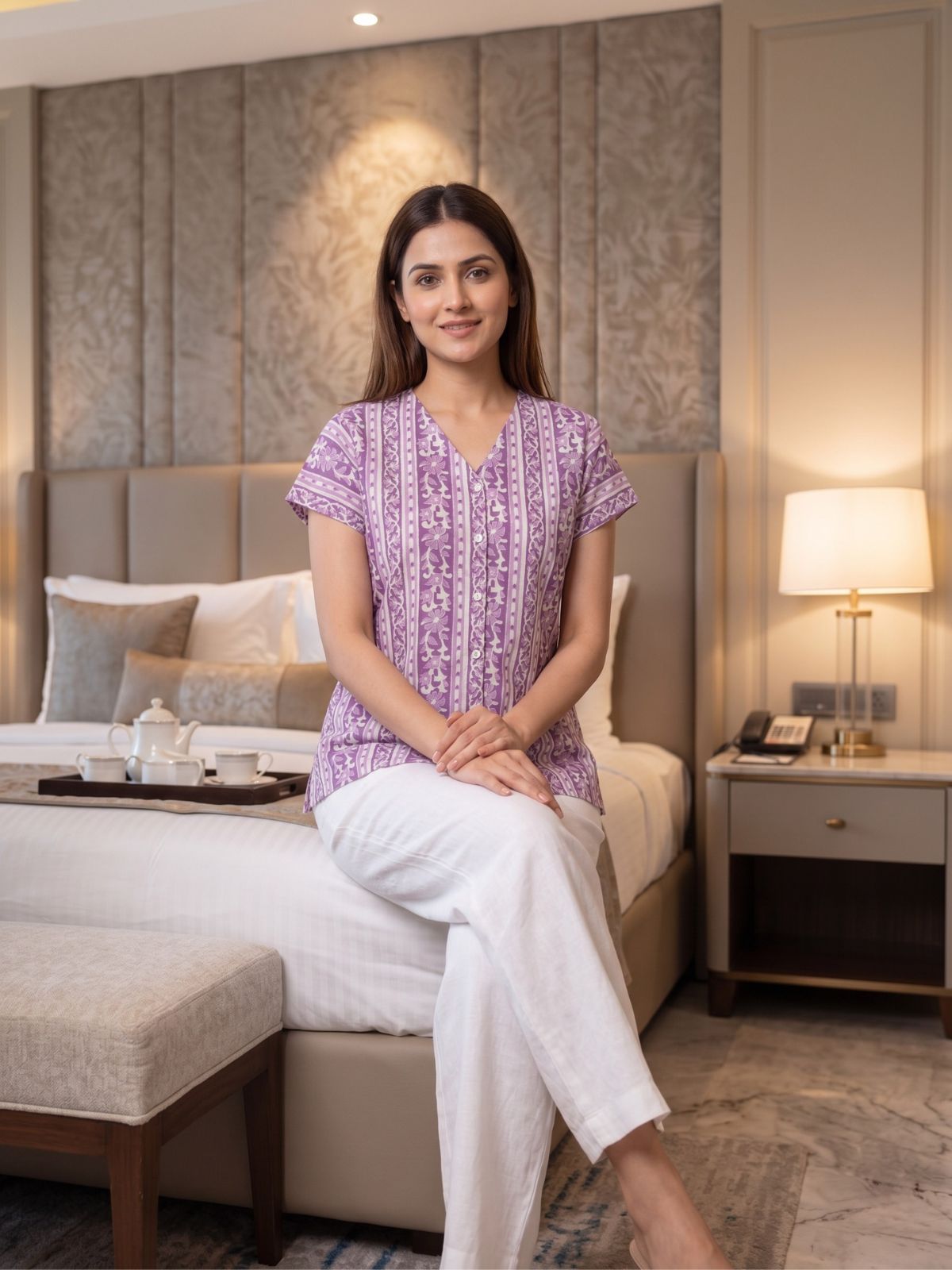 Jaipuri Printed Vneck Shirts CM-022