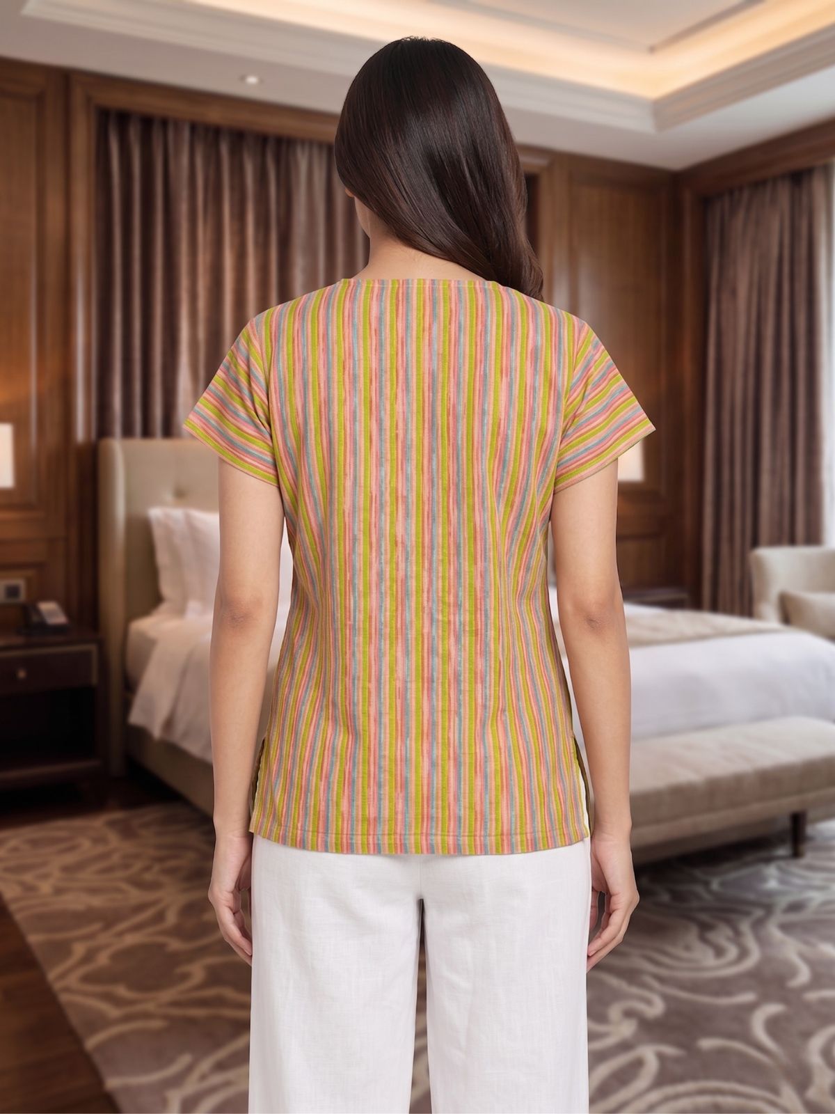 Jaipuri Printed Vneck Shirts CM-024