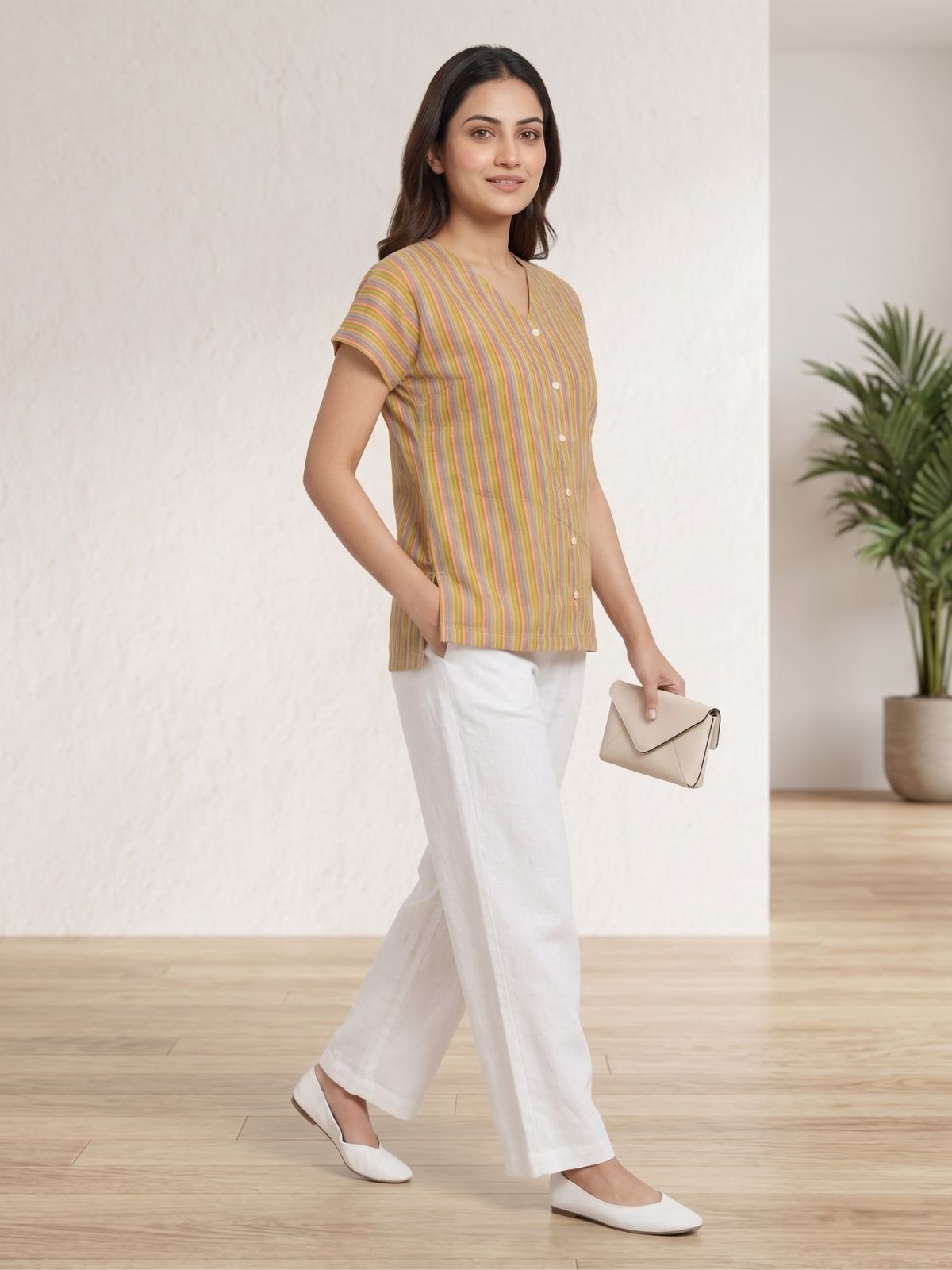 Jaipuri Printed Vneck Shirts CM-024