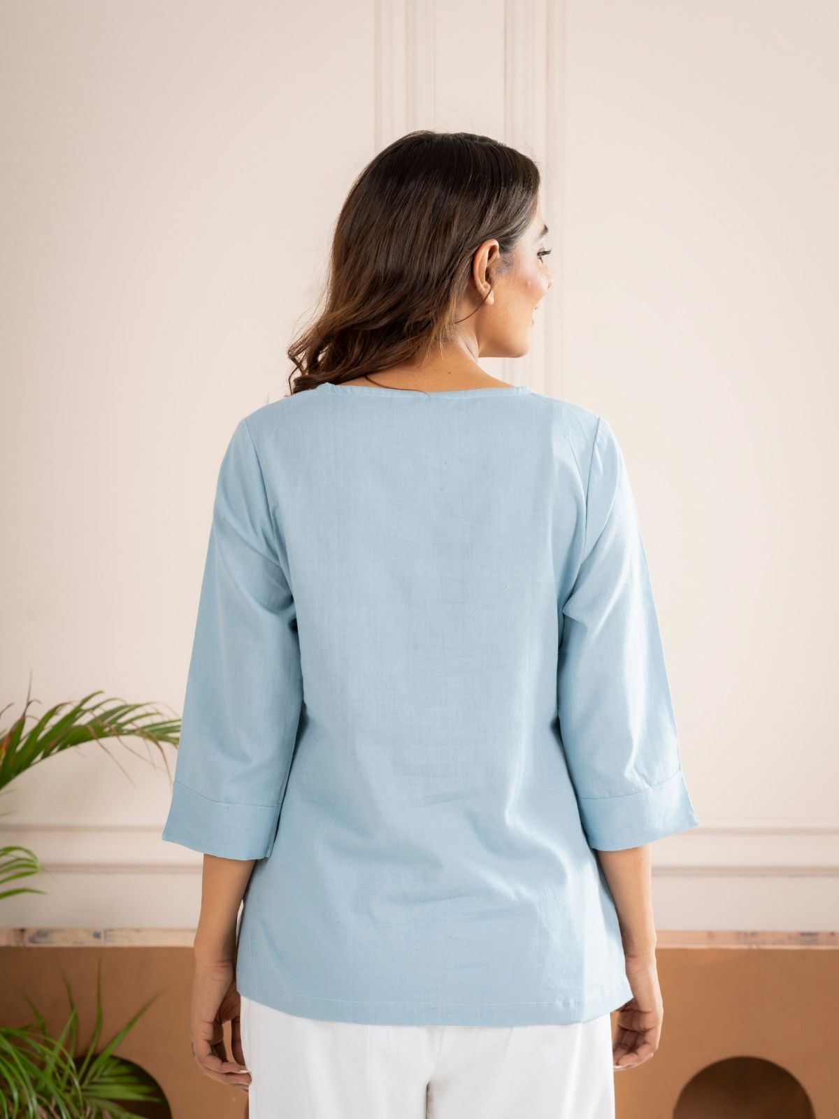 Firozi Everyday Cotton Square Neck Top