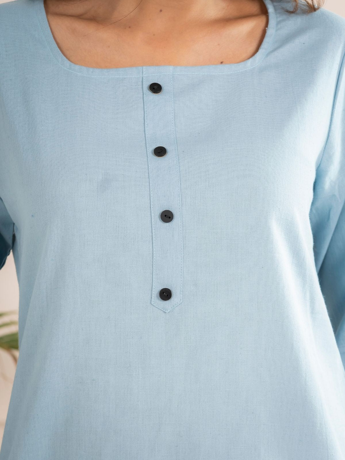 Firozi Everyday Cotton Square Neck Top