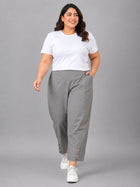 Grey Cotton Straight Cargo Pant