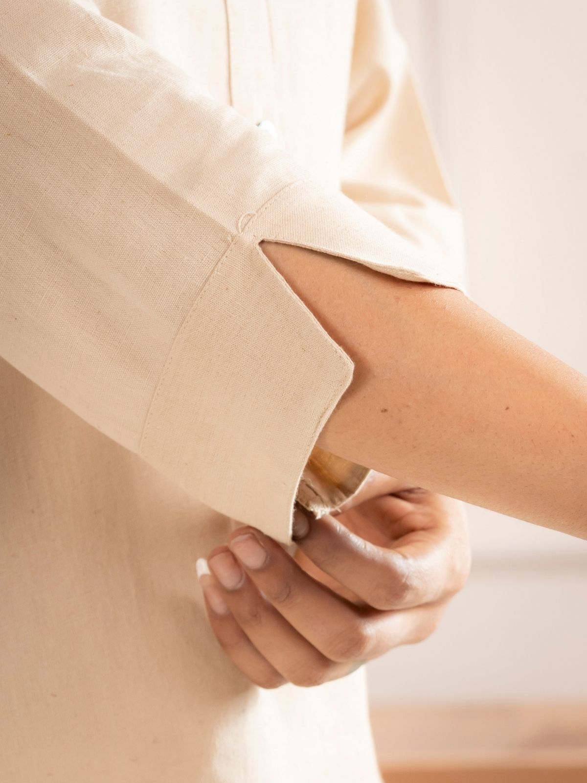 Light Beige Everyday Cotton Square Neck Top