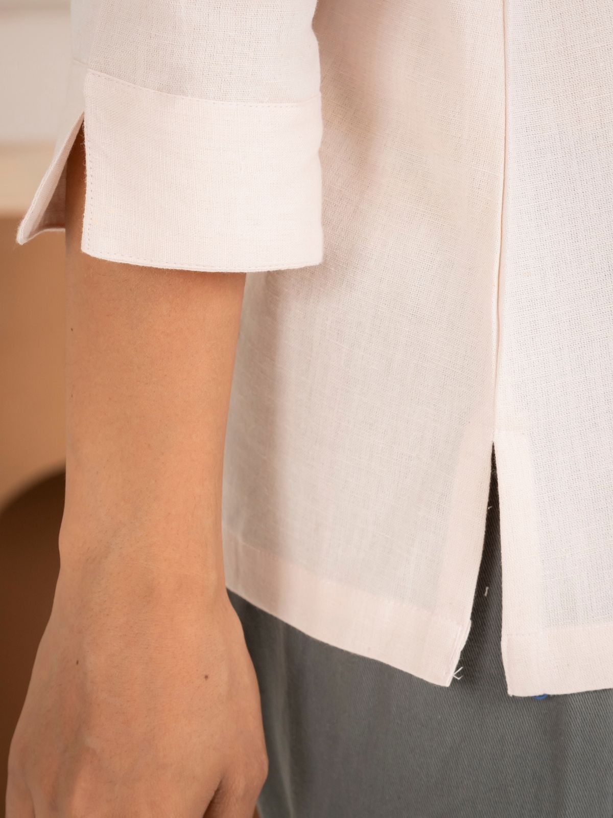 Light Peach Everyday Cotton Square Neck Top
