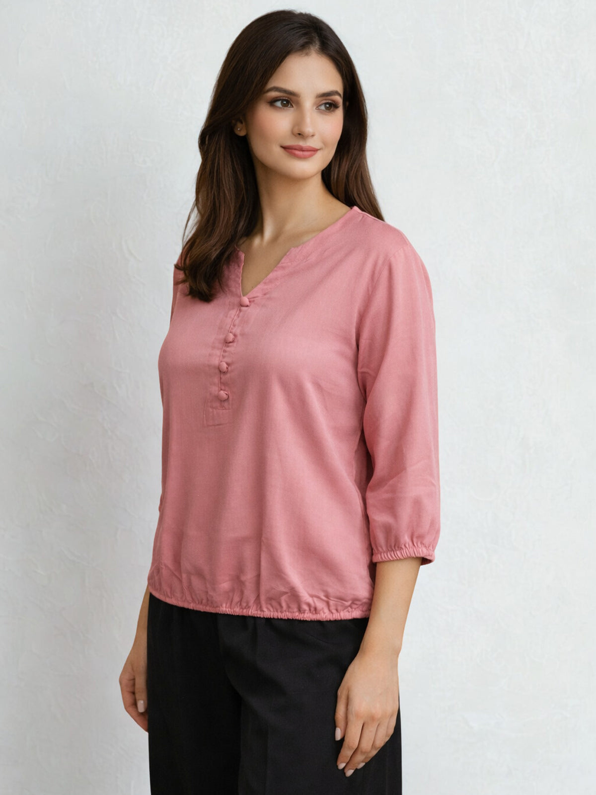 Pack Of 2 Beige and Mauve Pink Viscose Waist-Fit Tops