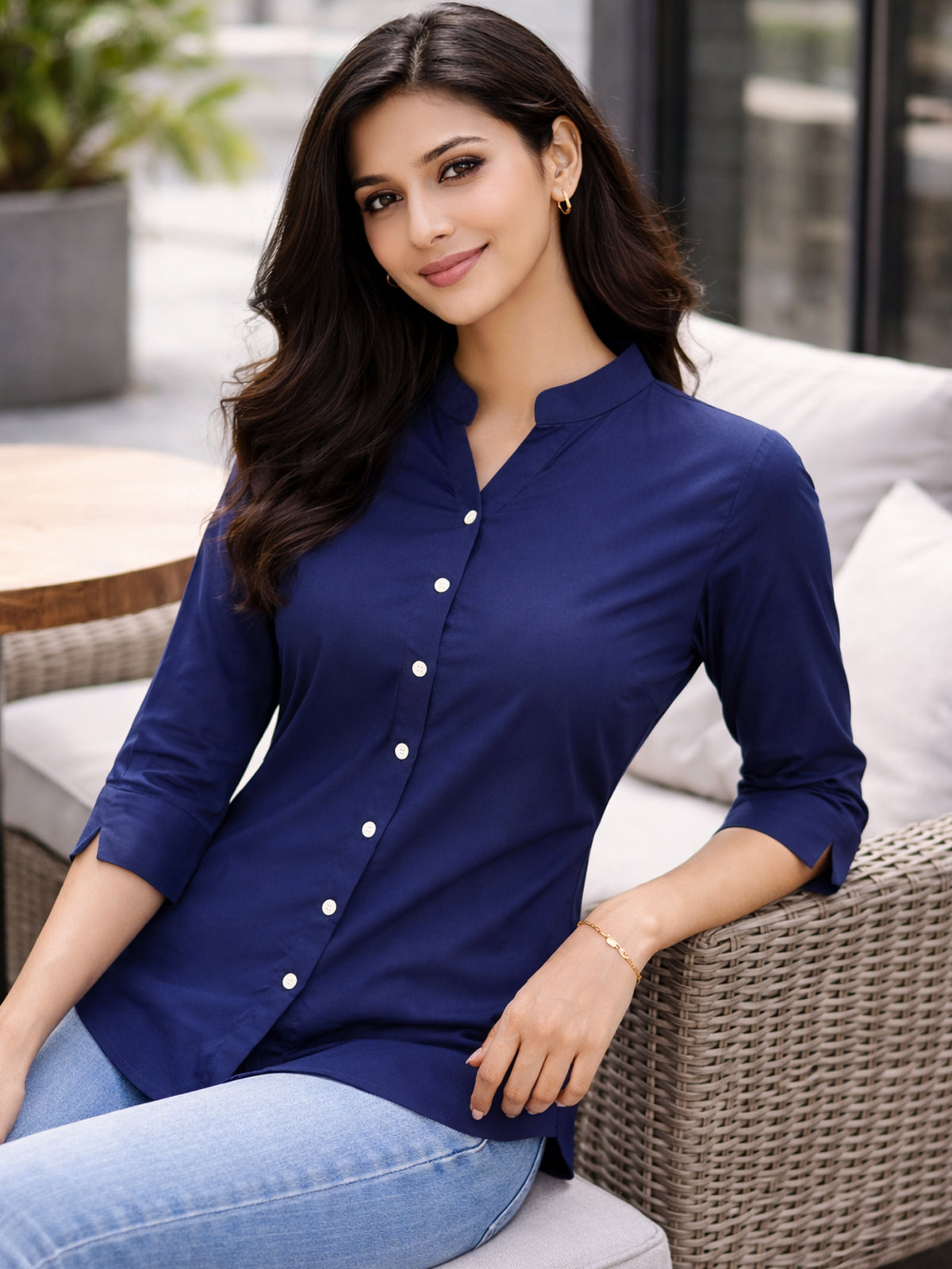NavyBlue Viscose Shirts