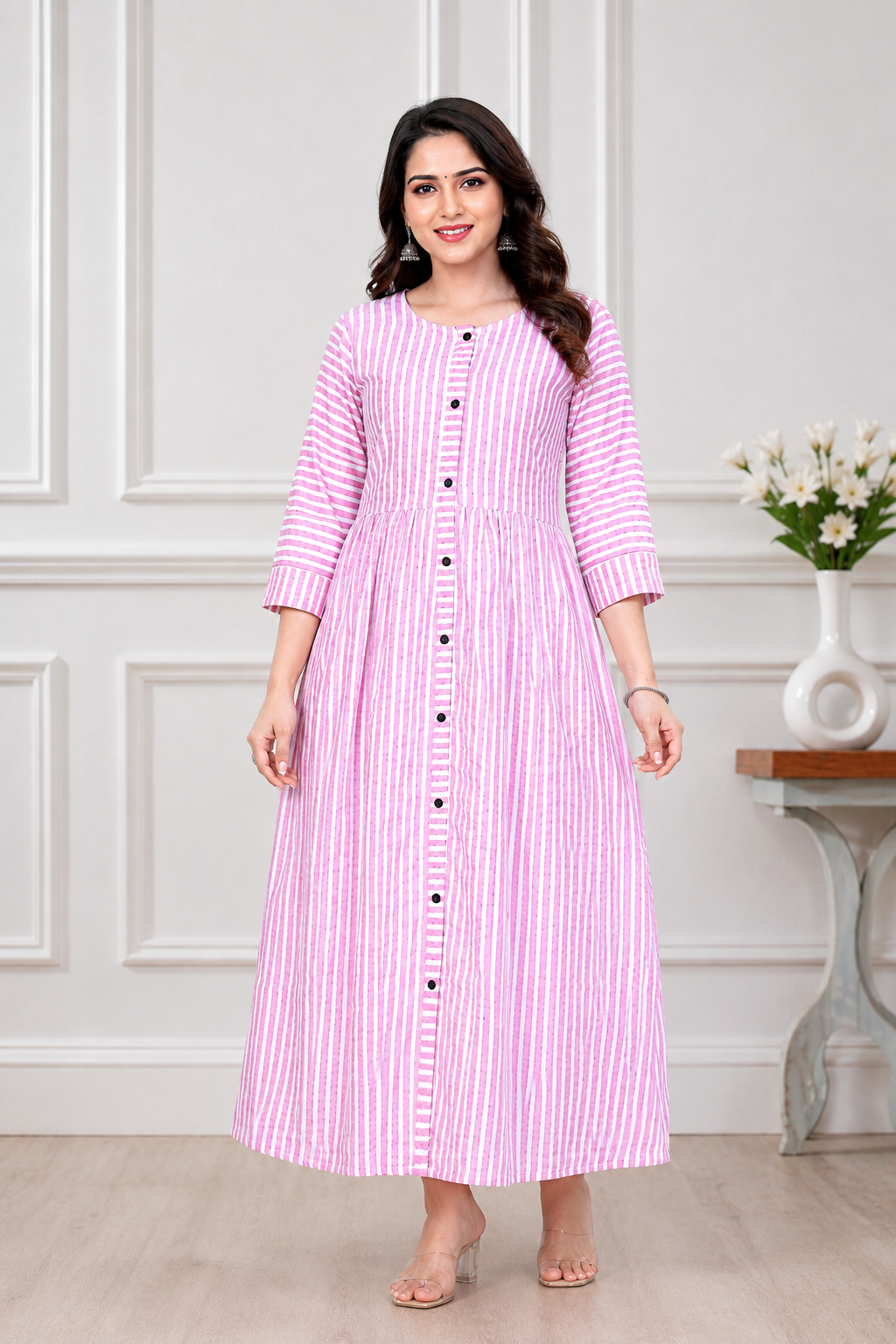 Pink Stripe Maxi Dress