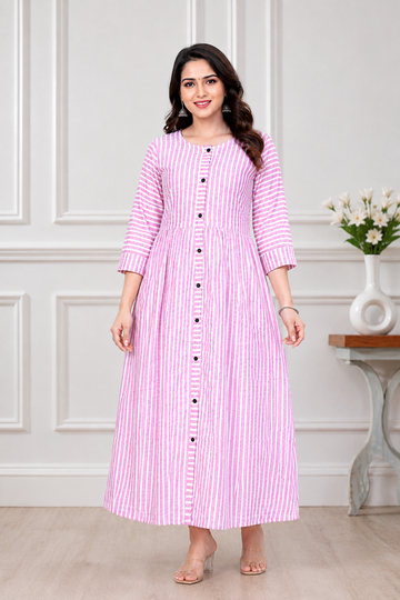 Pink Stripe Maxi Dress