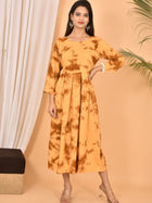 Beige Printed Maxi Dress