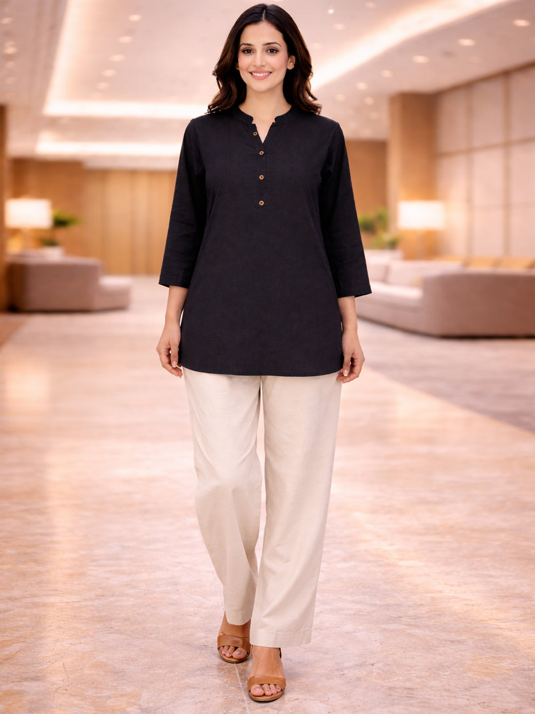 Black Everyday Cotton Tops