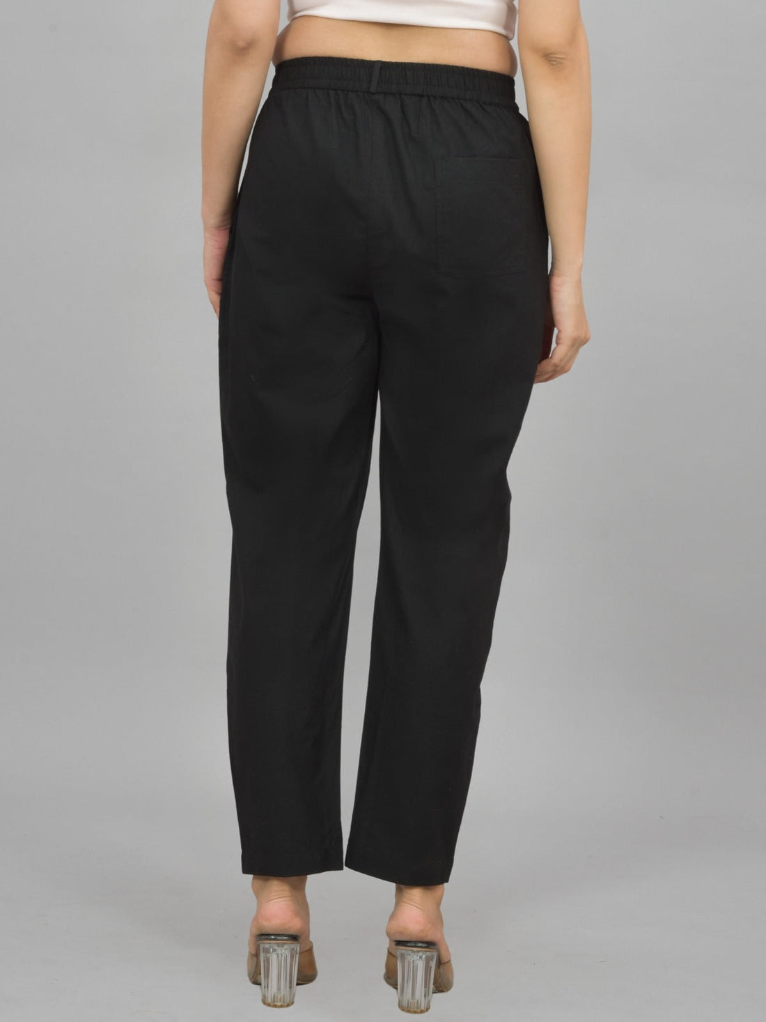 Black Regular Fit Cotton Formal Trouser