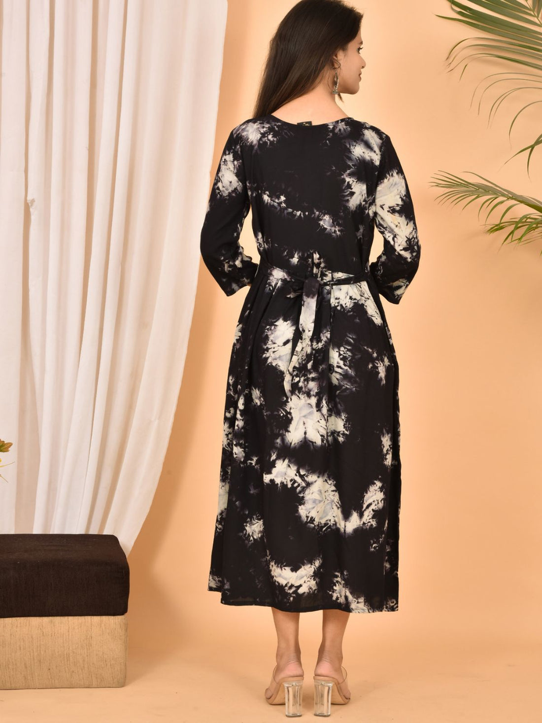 Black Printed Maxi Dress