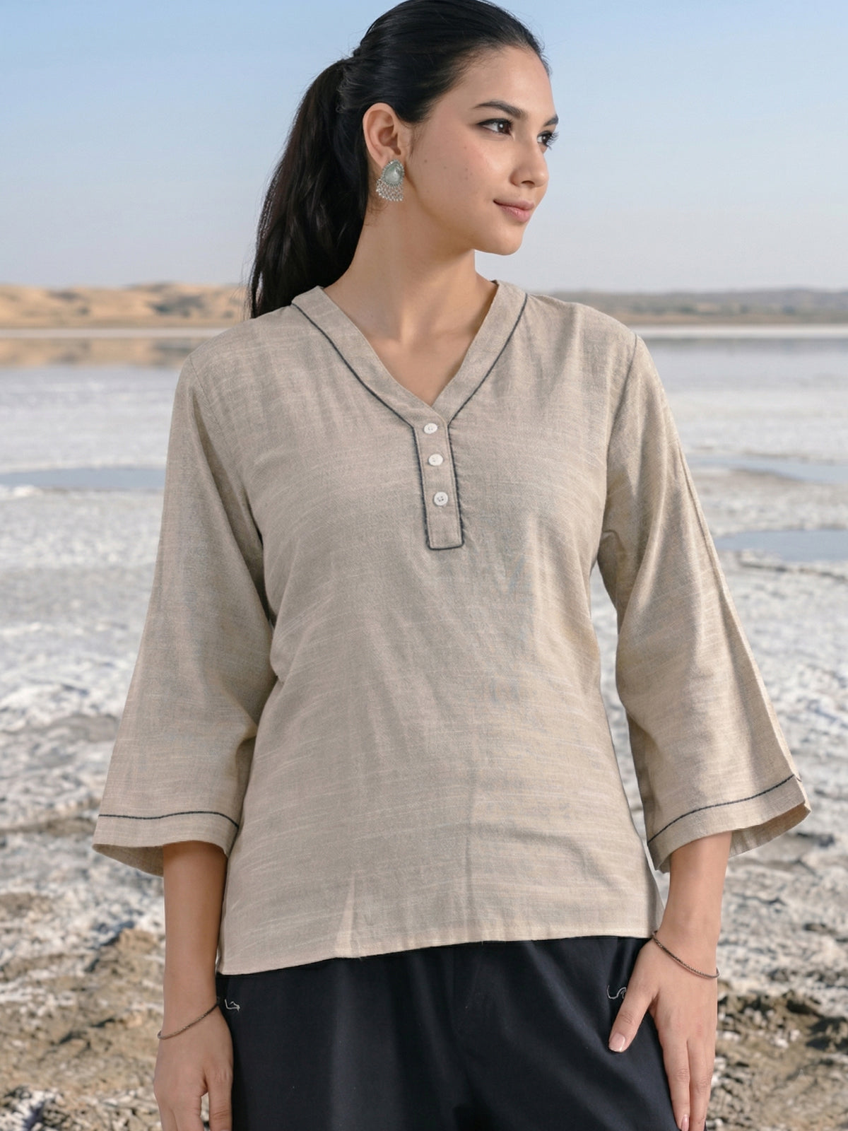 Chiku Handloom Anchor Thread Top