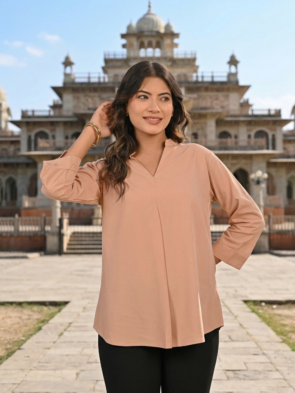 Chiku Viscose Pleated Top