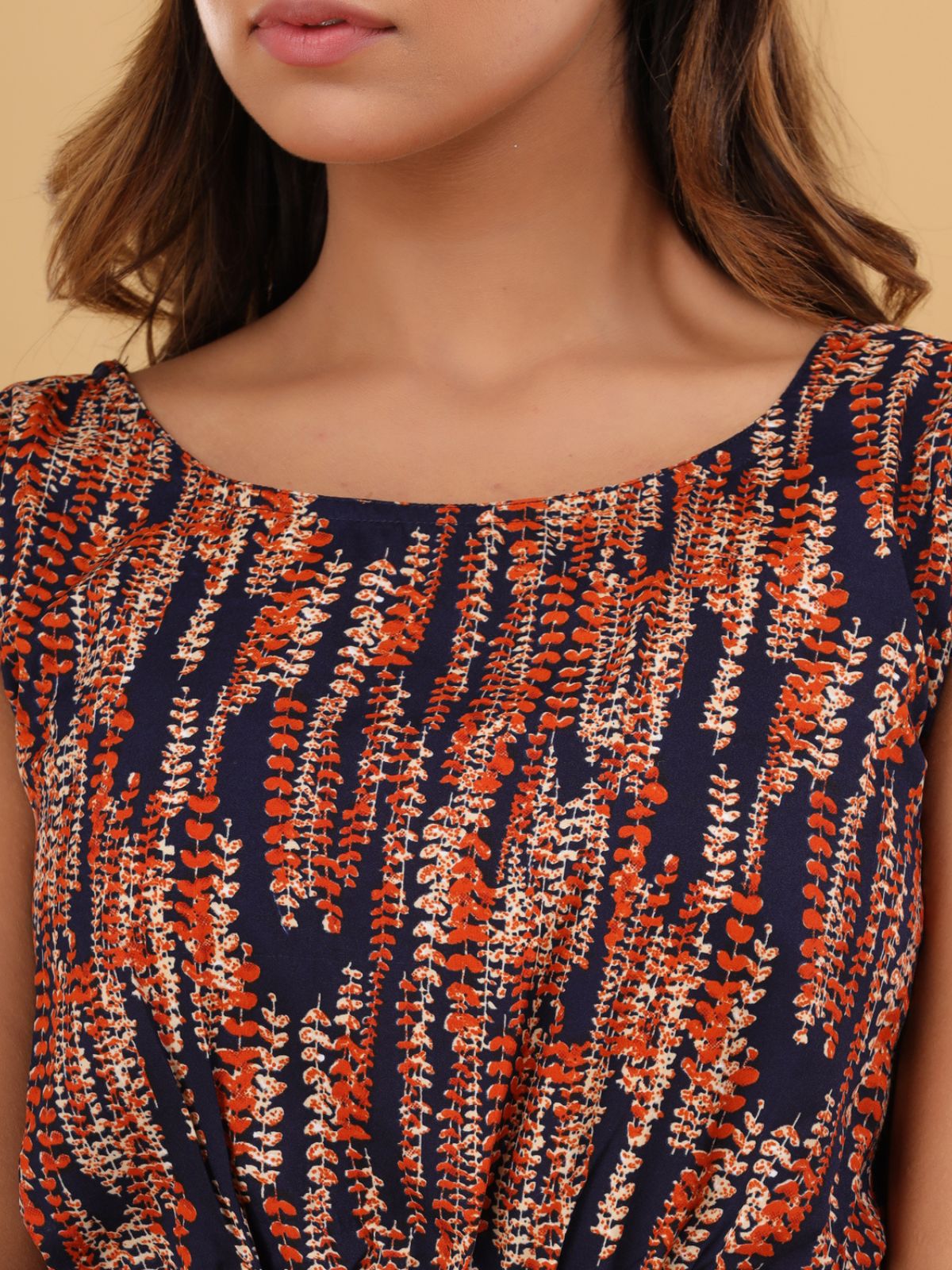 Blue Printed Maxi Dress