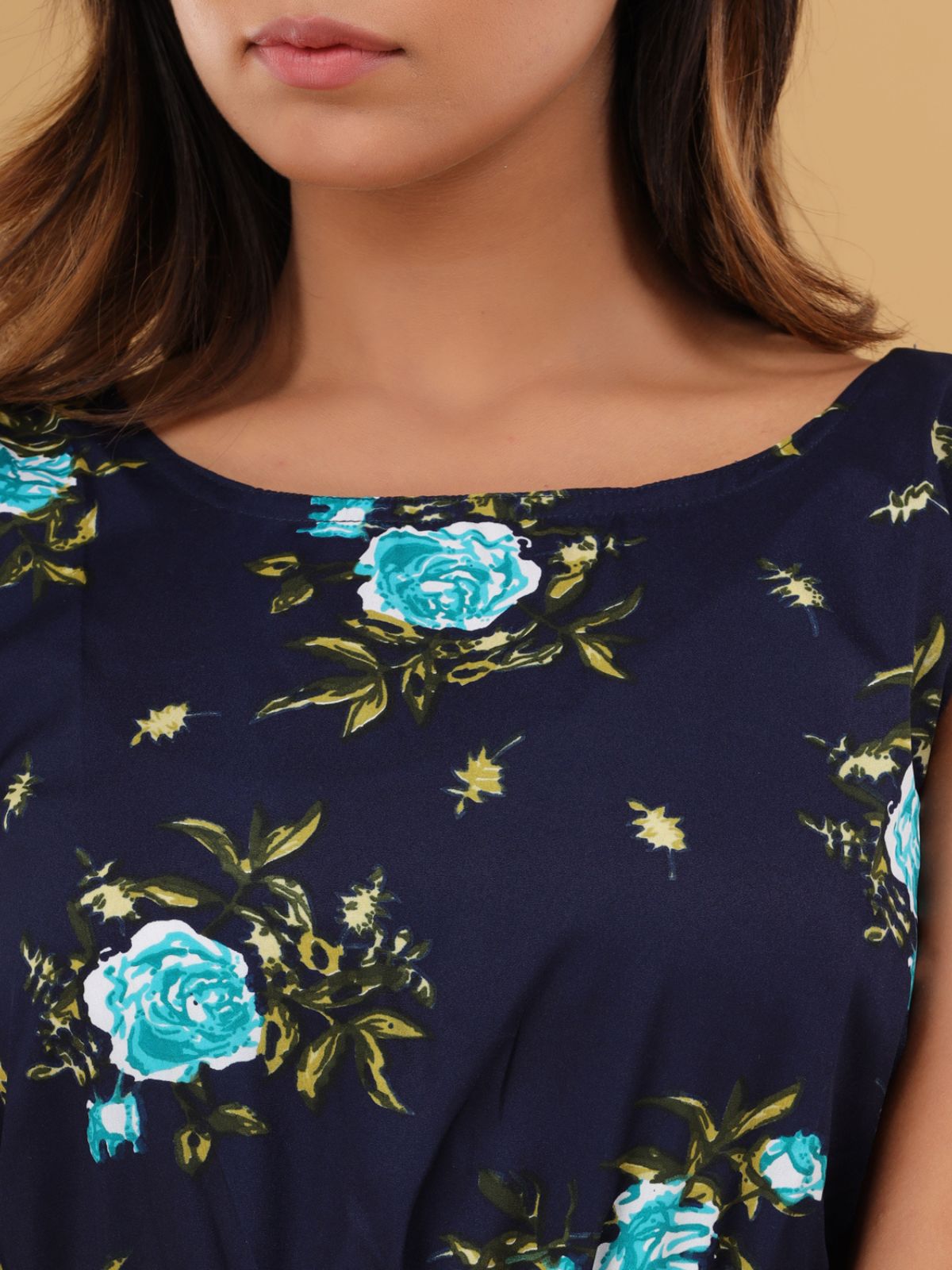 Blue Printed Maxi Dress