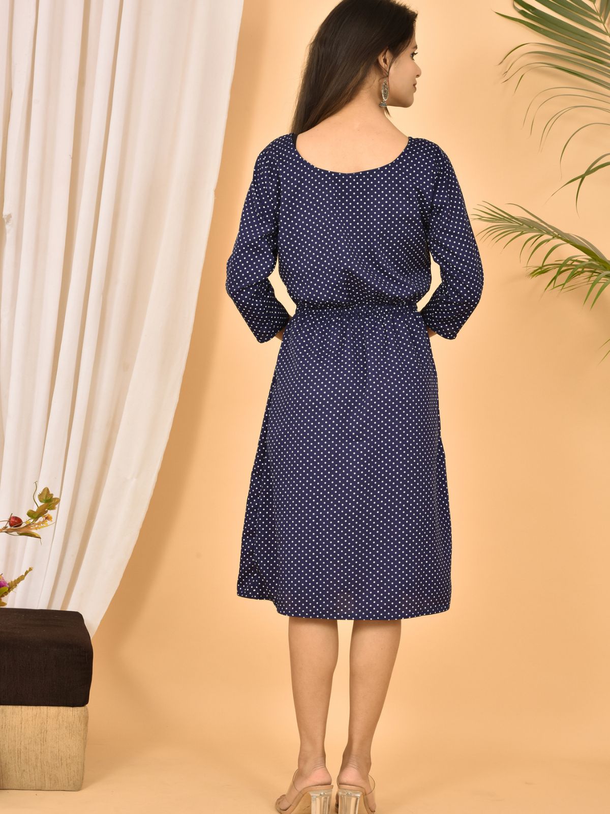 Blue Printed Short Dress