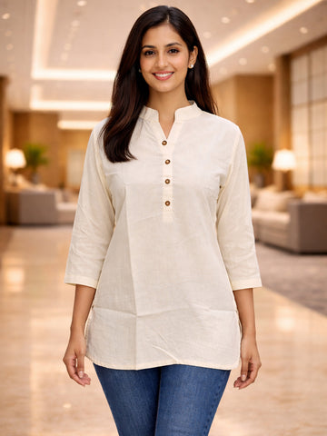 Cream Everyday Cotton Tops