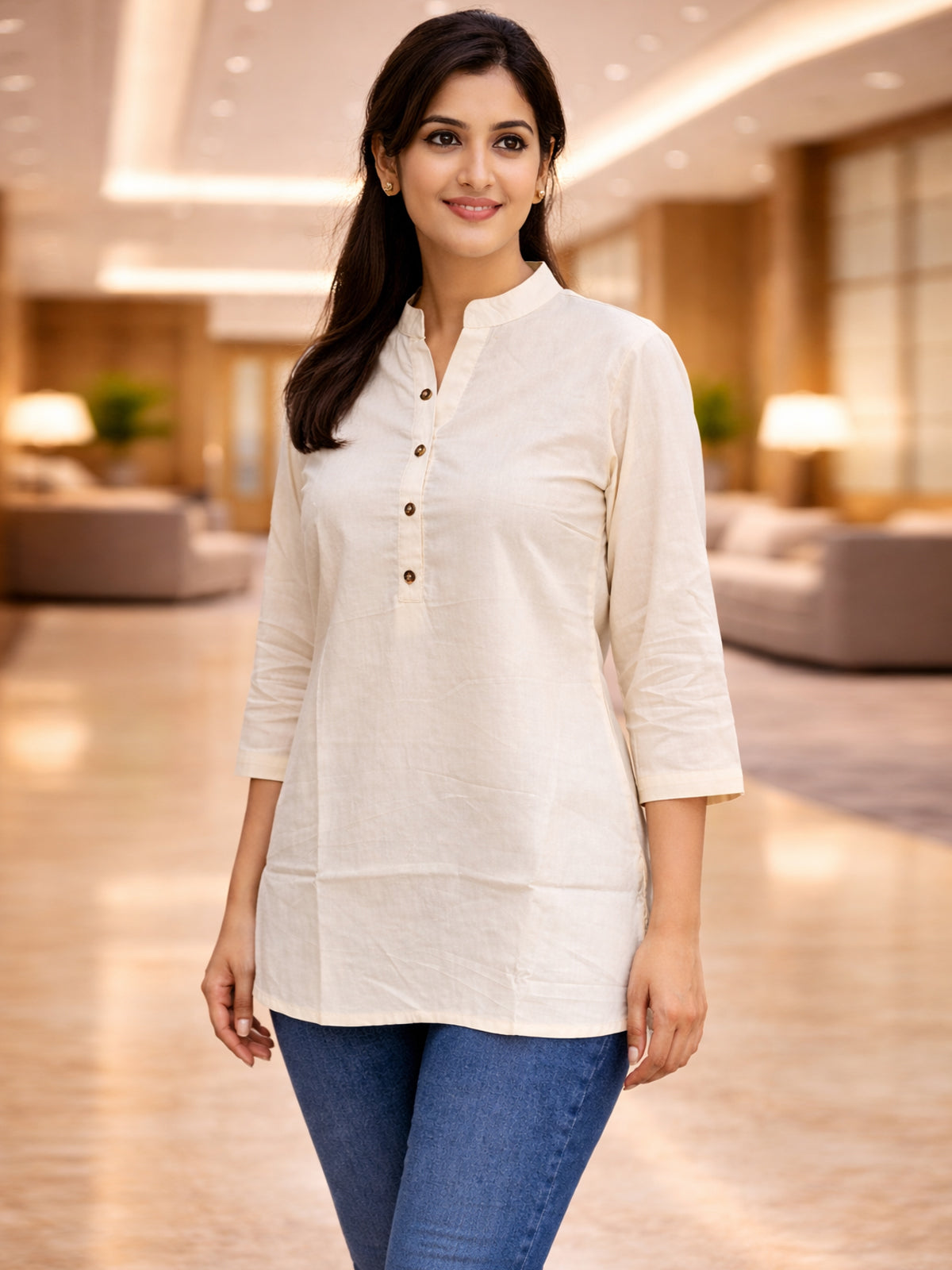 Cream Everyday Cotton Tops