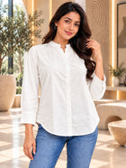Cream Cotton Blend Shirts