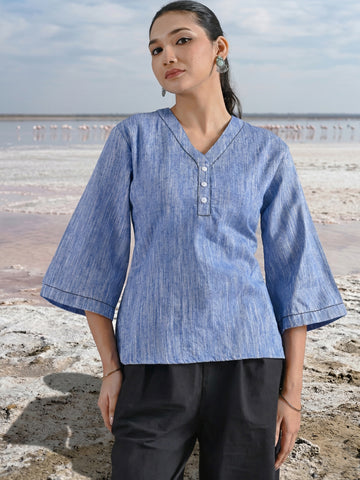 Denimblue Handloom Anchor Thread Top