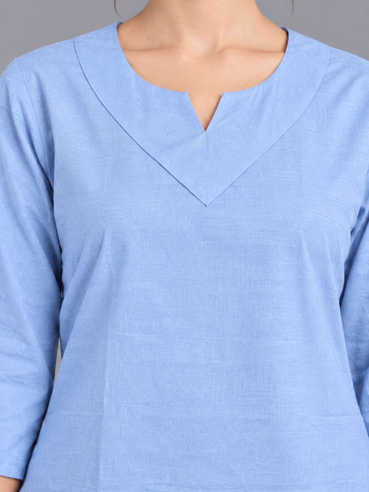 Denimblue Cotton Leared Tops
