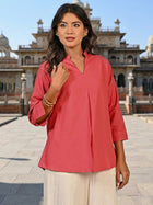 MauvePink Viscose Pleated Top