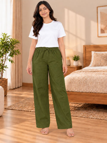 Mehndi Cotton Solid Payjama Pants