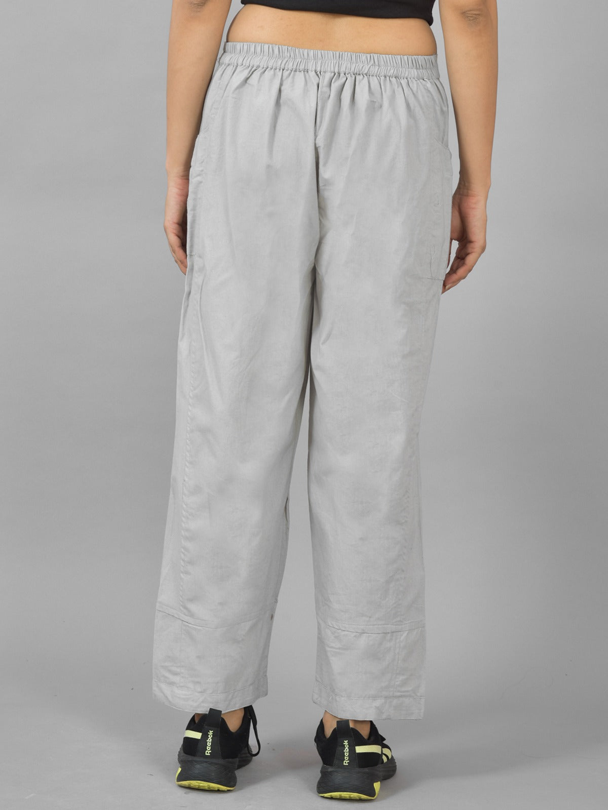 Melange Grey Side Pocket Pure Cotton Straight Cargo Pant