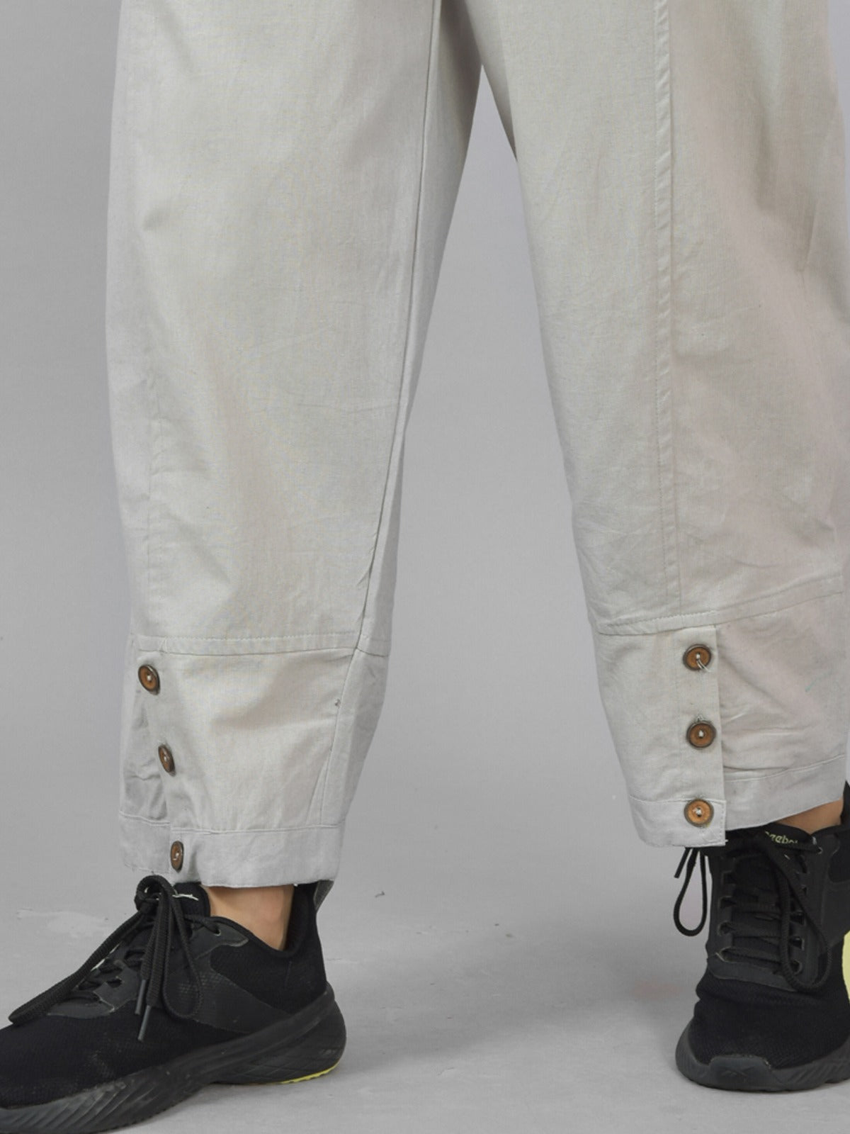 Melange Grey Side Pocket Pure Cotton Straight Cargo Pant