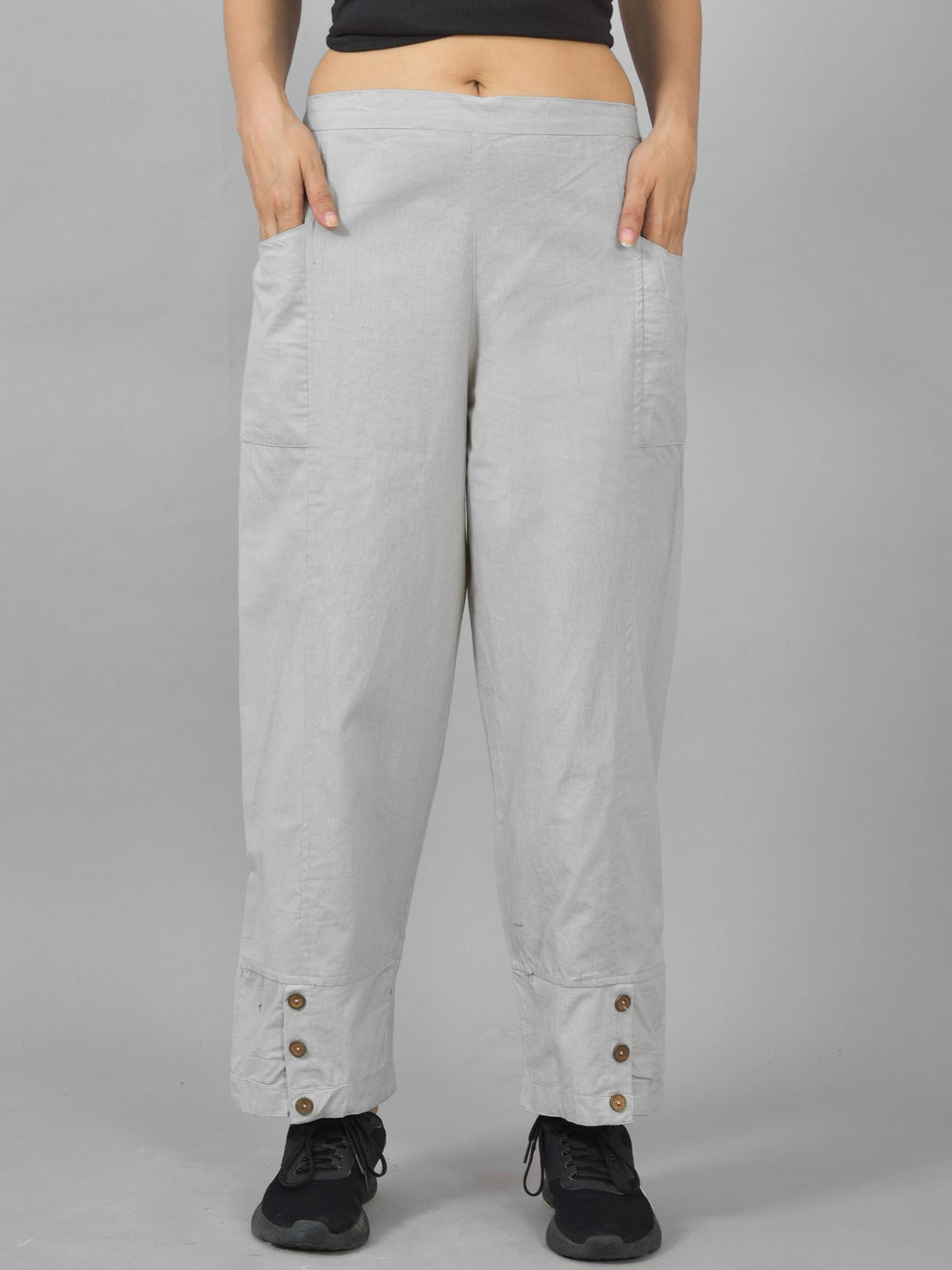 Melange & Wine Cotton Straight Cargo Pant Combo