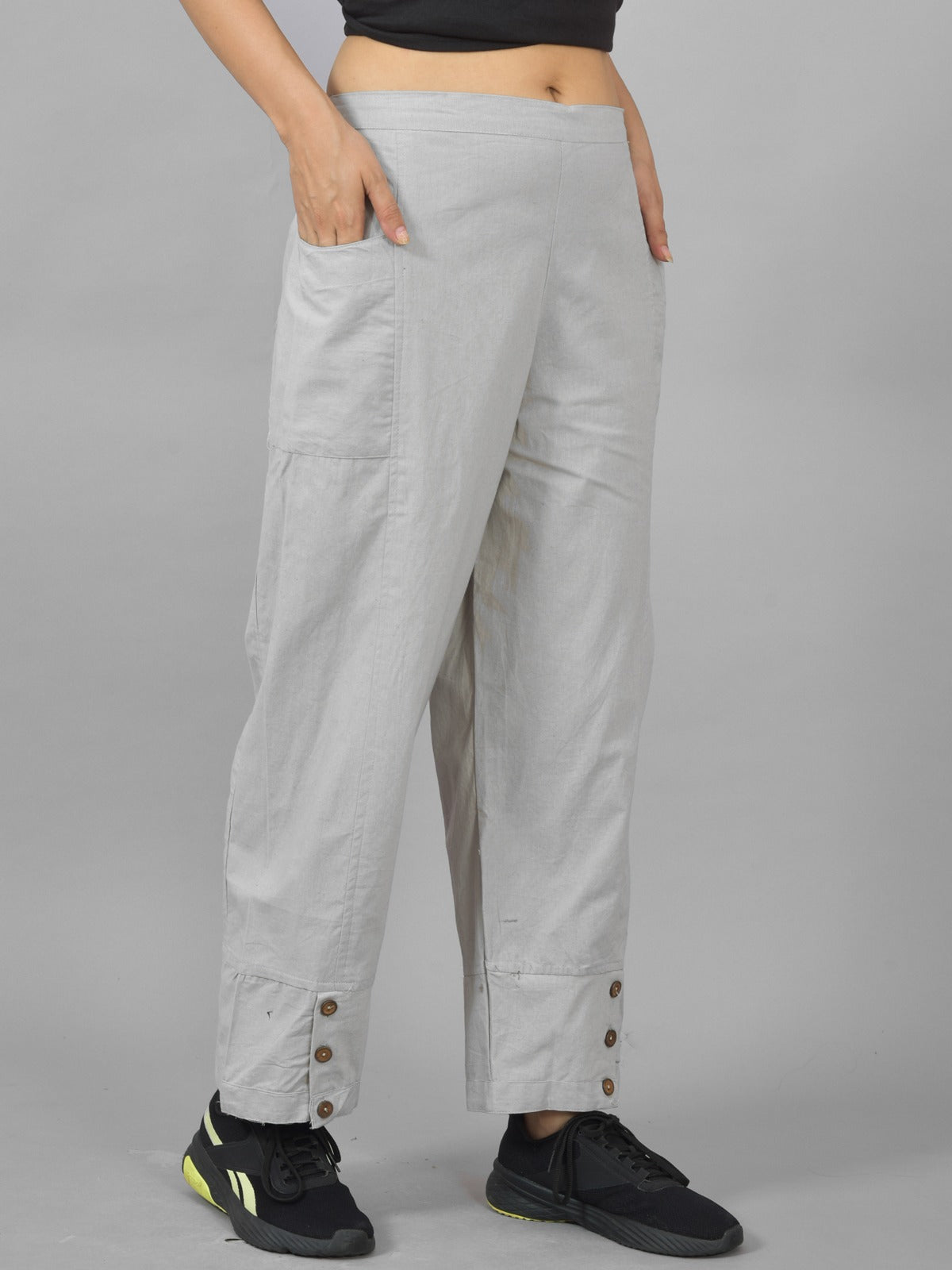 Melange & Wine Cotton Straight Cargo Pant Combo