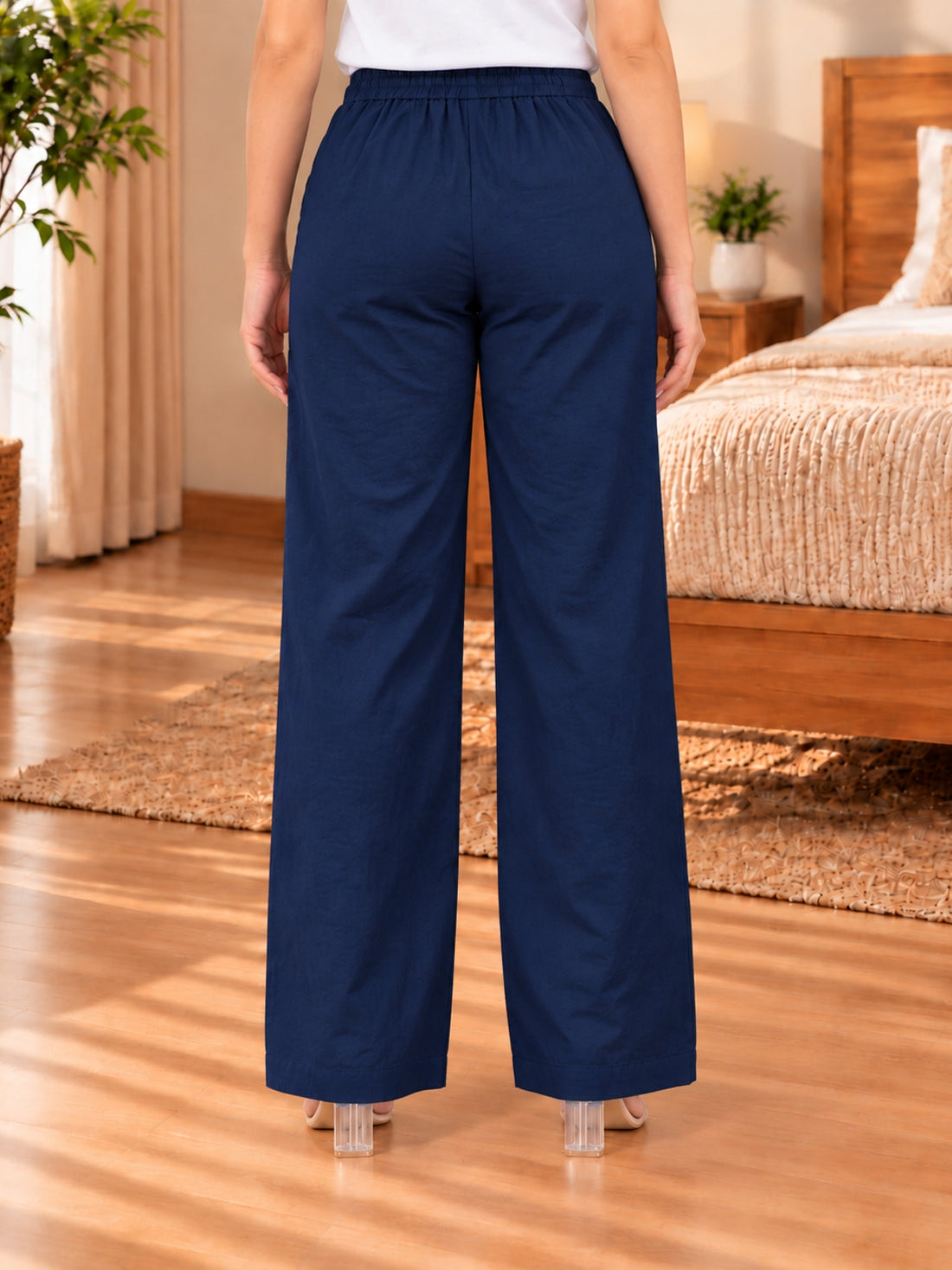 NavyBlue Cotton Solid Payjama Pants