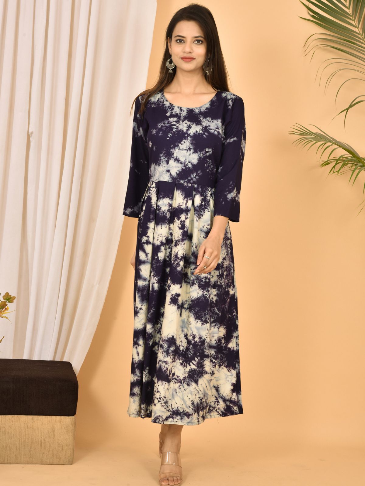 Navyblue Printed Maxi Dress