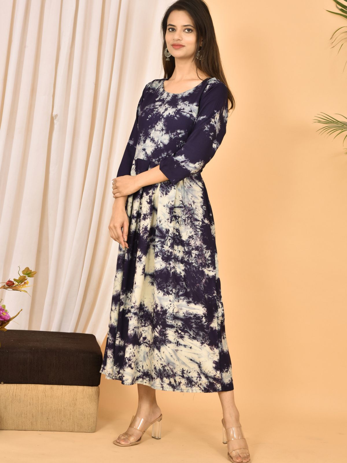 Navyblue Printed Maxi Dress