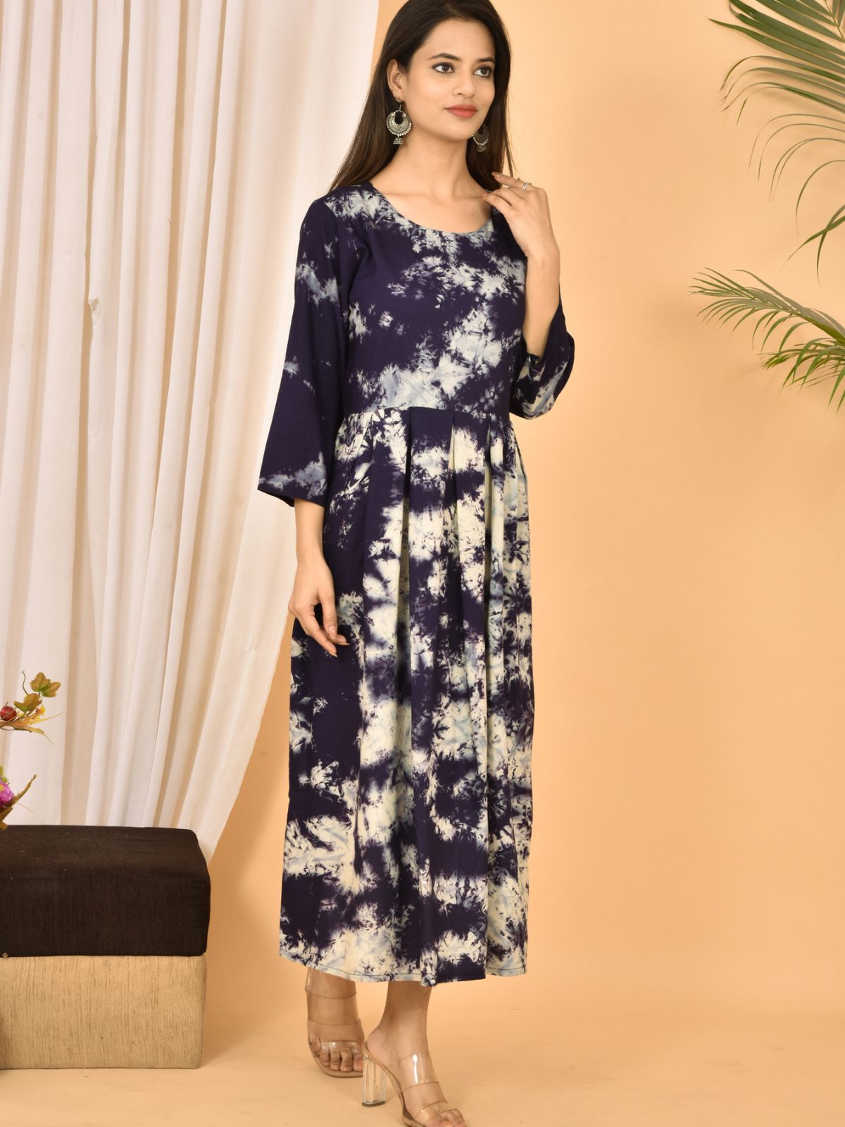 Navyblue Printed Maxi Dress